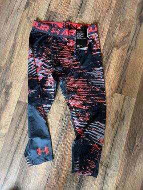 Under Armour Black and Red/orange Performance Compression Tights